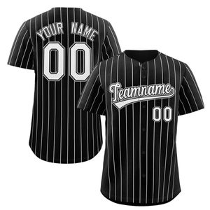 Maillot de Baseball personnalisé à fines rayures, chemise boutonnée imprimée ou numéro de nom personnalisé pour hommes et femmes, vêtements d'équipe 240228