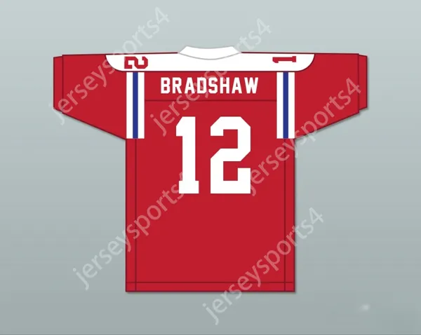 Numéro de joueur personnalisé Terry Bradshaw 12 Woodlawn High School Knights Red Football Jersey 2 Top cousé S-6XL