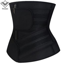 Personnalisé grande taille Fajas corps Shaper acier os Double sangles Corset ceinture Latex taille formateur femmes