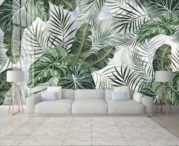 Personnalisé Po 3D Papier Peint Mural Plante Tropicale Feuilles Décoration Murale Peinture Chambre Salon TV Fond Fresque Revêtement Mural6786896