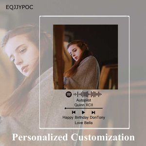 Custom Po Frame Gepersonaliseerde Acryl Spotify Code Album Cover Giften voor Minnaar Friends Family Verjaardagen Valentines 210611