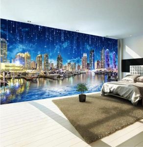 Papier mural PO personnalisé 3D style européen Ultra HD Night City Night City Landscape Panora Grand fond d'écran mural pour la chambre Living7092708