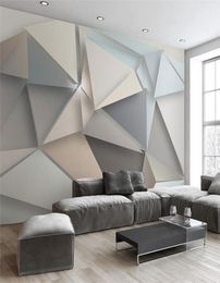 Papel de pared personal personalizado 3D TV Modern TV Baredal Bedroom Abstract Art Mural Mural Geométrico Cubierta de pared Fondos de pantalla7326520