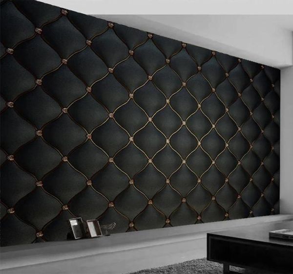 Fond d'écran PO personnalisé 3d Noir luxe doux rouleau mural salon tv chambre à coucher de chambre à la maison Paper Papel de paede sala 3d9397342