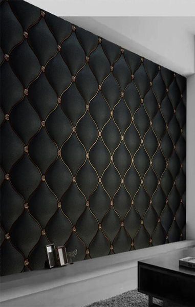 Fond d'écran PO personnalisé 3d Noir luxe doux rouleau mural salon tv chambre à coucher de chambre à la maison Paper Papel de paede sala 3d1870509