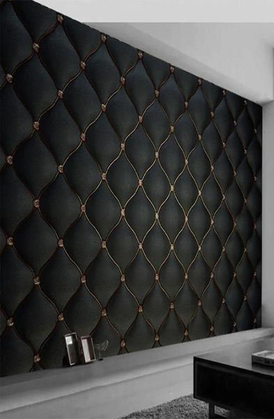 Fond d'écran PO personnalisé 3d Noir luxe doux rouleau mural salon télévision canapé-chambre à la maison Paper Paper de Parede Sala 3d9566663