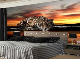 Papier peint Po personnalisé 3D stéréoscopique Animal léopard, papier peint Mural pour salon, chambre à coucher, arrière-plan de canapé, papier peint mural 6823412