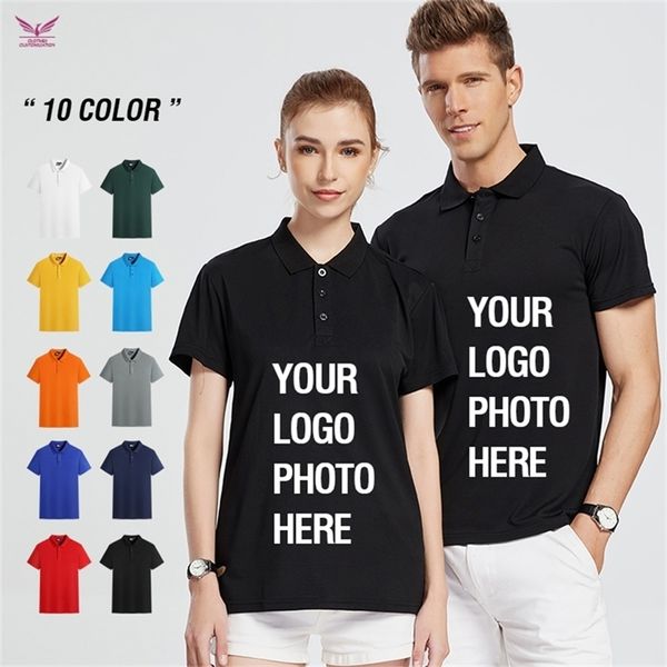 Polo personalizado impreso bordado hombres transpirable polo camisa mujer camiseta empresa venta al por mayor personalización polo camisas 220623