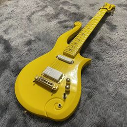 Guitarra eléctrica personalizada Prince Cloud, guitarra exquisita para PC, pintura clásica de vitalidad amarilla