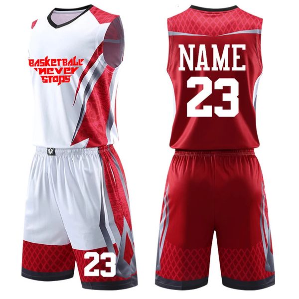 Impresión personalizada Hombres Niños Baloncesto Jersey Conjuntos Niño Universidad Chándales Uniformes transpirables Niñas Ropa deportiva 240306