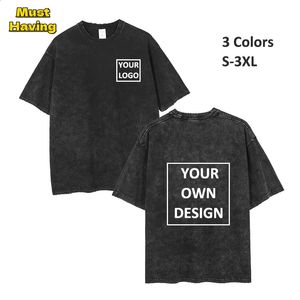 T-shirt à imprimé personnalisé pour hommes Femmes Modèles personnalisés Tshirt Unisexe Retro Wasted Cotton Tees Tops Streetwear Tailor Made 240420