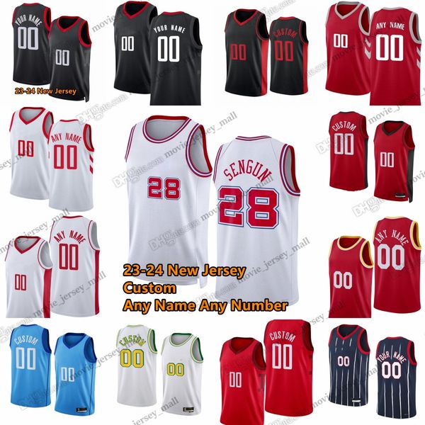 Camisetas de baloncesto impresas personalizadas para la temporada 2023-24 Fred VanVleet Dillon Brooks Jalen Green Reggie Bullock Jabari Smith Jeff Green Jae'Sean Tate Amen Thompson Samuels