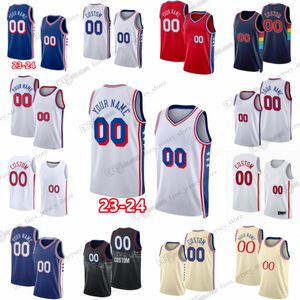 Maillots de basket-ball imprimés personnalisés de la nouvelle saison 2023-24 Joel Tobias Embiid Harris James P.J. Harden Kelly Oubre Jr. Filip Petrusev Ricky Council IV David Duke Jr. Smith