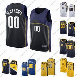 Personnalisé imprimé 24 nouveaux maillots de basket-ball Bruce Brown Myles Turner Buddy Hield Daniel Theis T.J. McConnell Bennedict Mathurin Obi Toppin Jarace Walker