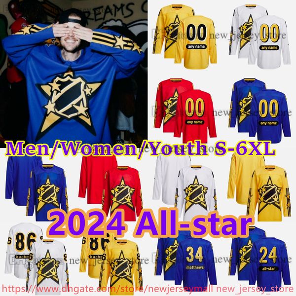 Personnalisé 2024 All-Star Hockey 97 Connor McDavid Jersey Stitch 39 Cam Talbot 97 Kirill Kaprizov Filip Forsberg Tomas Hertl Robert Thomas Quinn Hughes Jack Eichel Maillots