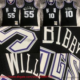Imprimé Classic Retro 2001-02 Basketball 10 Mike Bibby Jersey Vintage Black 55 Jason Williams 4 Chris Webber Jerseys Shirts