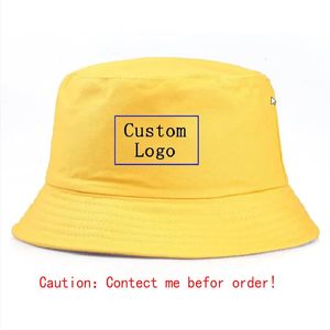 Chapeau de seau à imprimé personnalisé pour femmes Coton Men de protection extérieure Protection solaire Hip Hop Caps pêcheur 240404