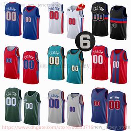 Op maat gemaakte nieuwe basketbalshirts 2 Cade Cunningham Bojan Bogdanovic Alec Burks Killian Hayes Isaiah Stewart Marvin Bagley III Nerlens Noel 6 patch