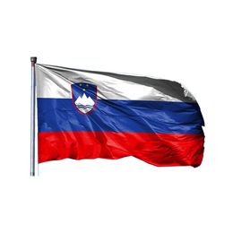 Aangepaste gedrukte Slovenië-vlag, 3x5 150x90 cm Nationale Drop Shipping Outdoor Indoor Polyester Stof Flying Hanging, Gratis verzending