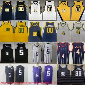 Custom XS-6XL Basketbal 4 Jalen Green 00 Bennedict Mathurin Jerseys Gestikt Met 6 Patch 5 De'Aaron 00 Clarkson Fox 88 Neemias Queta Jersey Heren Dames Jeugd Kinderen Jongens