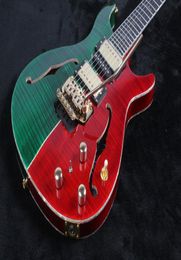 Custom Private Green Red Reed Smith Guitar Flame Maple Hollowbody II Guitar China Electric Guitar9030994