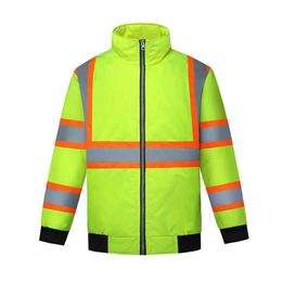 Gilet de sécurité réfléchissant industriel, gilet de sécurité de Construction haute visibilité personnalisé avec fermeture éclair, veste réfléchissante pour hommes