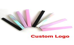 Boîte d'emballage pour stylo à colle, Logo privé personnalisé, rose et noir, papier vide pour cils entiers, maquillage 7686854, 50 pièces