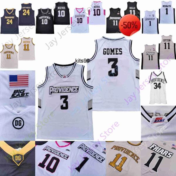 CUSTOM Providence Friars Basketball Jersey NCAA College Alpha Diallo Maliek Blanc Pipkins Holt Reeves Kalif Jeune Lenny Wilkens Otis Thorpe