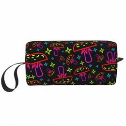 Personnalisé Psychédélique Magic Ne Trippy Champignons Voyage Sac Cosmétique Femmes De Toilette Maquillage Organisateur Lady Beauté Stockage Dopp Kit q4Xf #