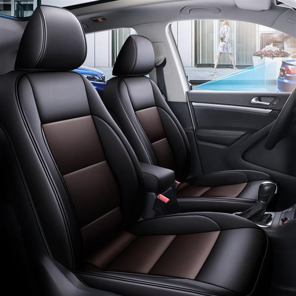 Funda de asiento de coche de cuero PU personalizada para Volkswagen vw Tiguan, protección de asientos de coche, conjunto de sedán, accesorios interiores impermeables para automóviles 280u