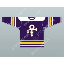 Maillot de hockey personnalisé violet prince hommage nouveau haut cousu S-M-L-XL-XXL-3XL-4XL-5XL-6XL