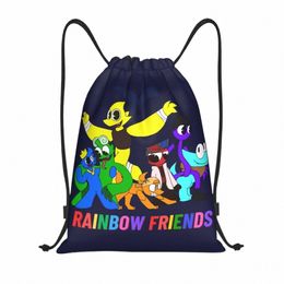 Custom Rainbows Friend Play Game Drawring Backpack Bags Women Men Men Lichtgewicht Gym Sports Sackpack Sacks voor Shop Z27U#