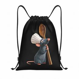 Chef personalizado de Ratatouilles Remy con Spo Drawstring Bag Men Mujeres Ligeros Ligeros Gimnasio Mochila V6L2#