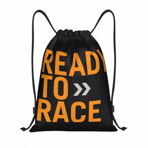 Custom Ready to Race Drawstring Backpack Bags Men Women Lightweight Bike Gym Sports Sackpack Sacks voor Yoga S7WG#