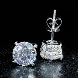 Boucles d'oreilles personnalisées en argent Sterling S925, en or massif 9k 10k 14k 18k, d Vvs Moissanite Lab, boucles d'oreilles en diamant naturel