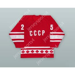 Personnalisé ROUGE 1980 VLADIMIR GOLIKOV 25 UNION SOVIÉTIQUE CCCP ÉQUIPE NATIONALE MAILLOT DE HOCKEY NOUVEAU Top Cousu S-M-L-XL-XXL-3XL-4XL-5XL-6XL