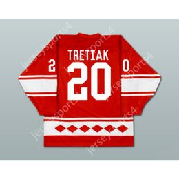 Maillot de hockey personnalisé rouge 20 VLADISLAV TRETIAK URSS CCCP, nouveau haut cousu S-M-L-XL-XXL-3XL-4XL-5XL-6XL