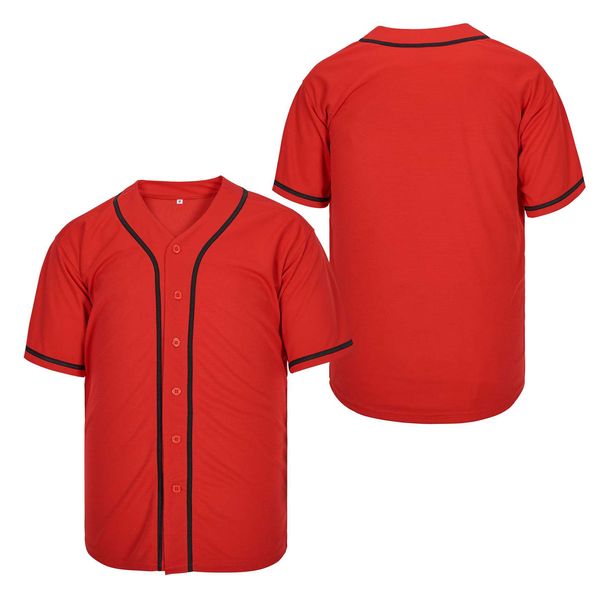 Numéro de nom de couture de maillot de baseball authentique rouge personnalisé