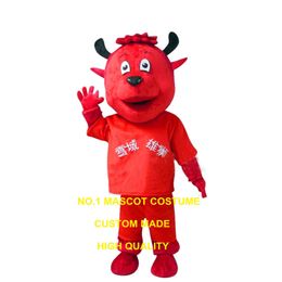 Costume de mascotte de vache rouge de diable personnalisée en gros pour adulte homme anime caricaturé ad adulte costumes carnaval sophosteur fantaisie 3425 costumes de mascotte