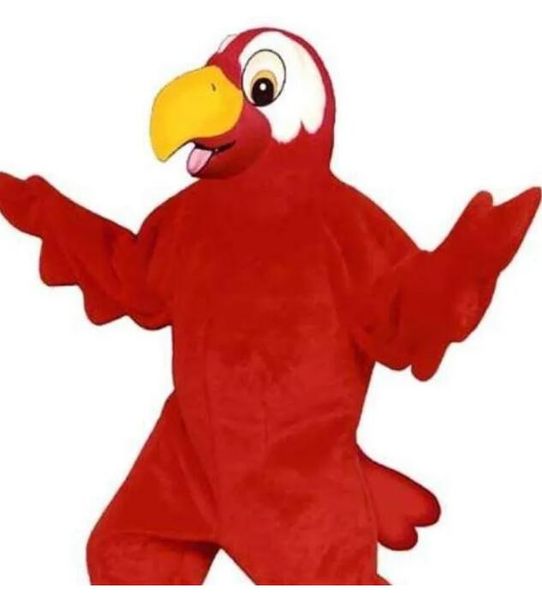 Costume de mascotte de perroquet rouge personnalisé, taille adulte, livraison gratuite