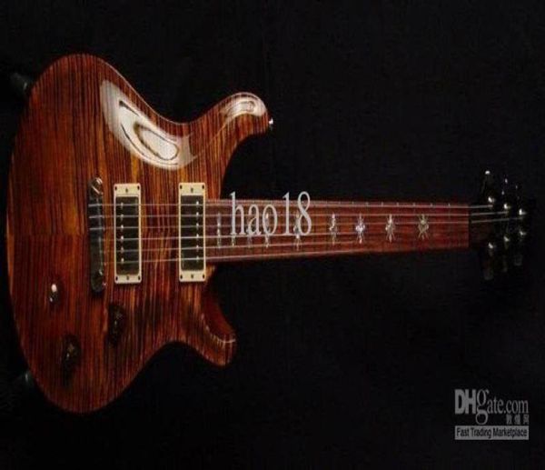 Guitare électrique personnalisée Reed Smith Brown Flame Maple DGT Dave Grissom Signature, incrustation de touche très spéciale 9271883