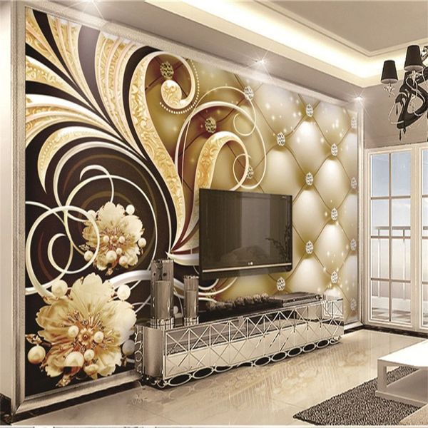 Retail personnalisé 3d fleur peint fleurie exquise et luxueuse salon floral chambre de cuisine décoration peinture murale fonds d'écran 294o