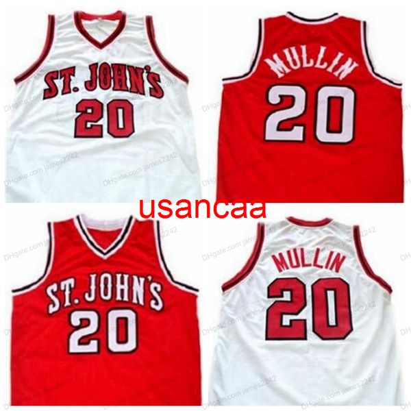 Retro personnalisé # 20 Chris Mullin Basketball Jersey Men's Cousted White Rouge de toute taille 2xs-5xl Nom et numéro