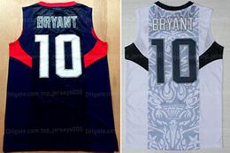 Aangepaste retro 2008 Beijing Bryant #10 Basketball jersey Mens allemaal genaaidt elke nummernaam maat S-4XL USA-shirts