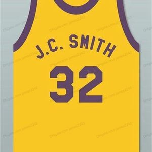 Rétro personnalisé 32 J.c.Smith College – maillot de basket-ball pour hommes, Ed jaune, toutes tailles 2xs-5xl, nom et numéro