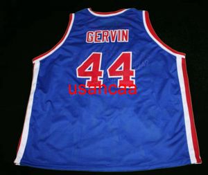Aangepaste retro #44 George Gervin Virginia Squires Basketball Jersey heren blauw elke maat XS-3XL 4xl 5xl naam of nummer
