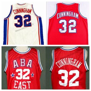 Camiseta de baloncesto retro personalizada Billy 32 Cunningham College Cougars Todo cosido Blanco Rojo Tamaño S-4XL Cualquier número de nombre Camisetas de chaleco de alta calidad