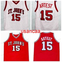 Aangepaste retro Ron Artest College Basketball Jersey heren gestikt Wit Red elke maat 2xs-5xl naam en nummer