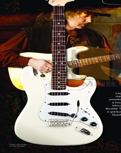 Personnalisé Ritchie Blackmore signature alpine blanc strat guitare électrique à palissade festonnée en palissade