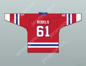 Custom Roanoke Valley Rebels 61 Red Tie Down Hockey Jersey Top cousé S-M-L-XL-XXL-3XL-4XL-5XL-6XL